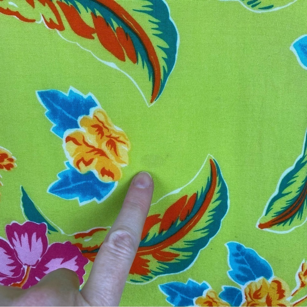 Jane Ashley Vtg Tropical Floral Maxi Shift Dress Sleeveless Lime Green 3X - Picture 13 of 14